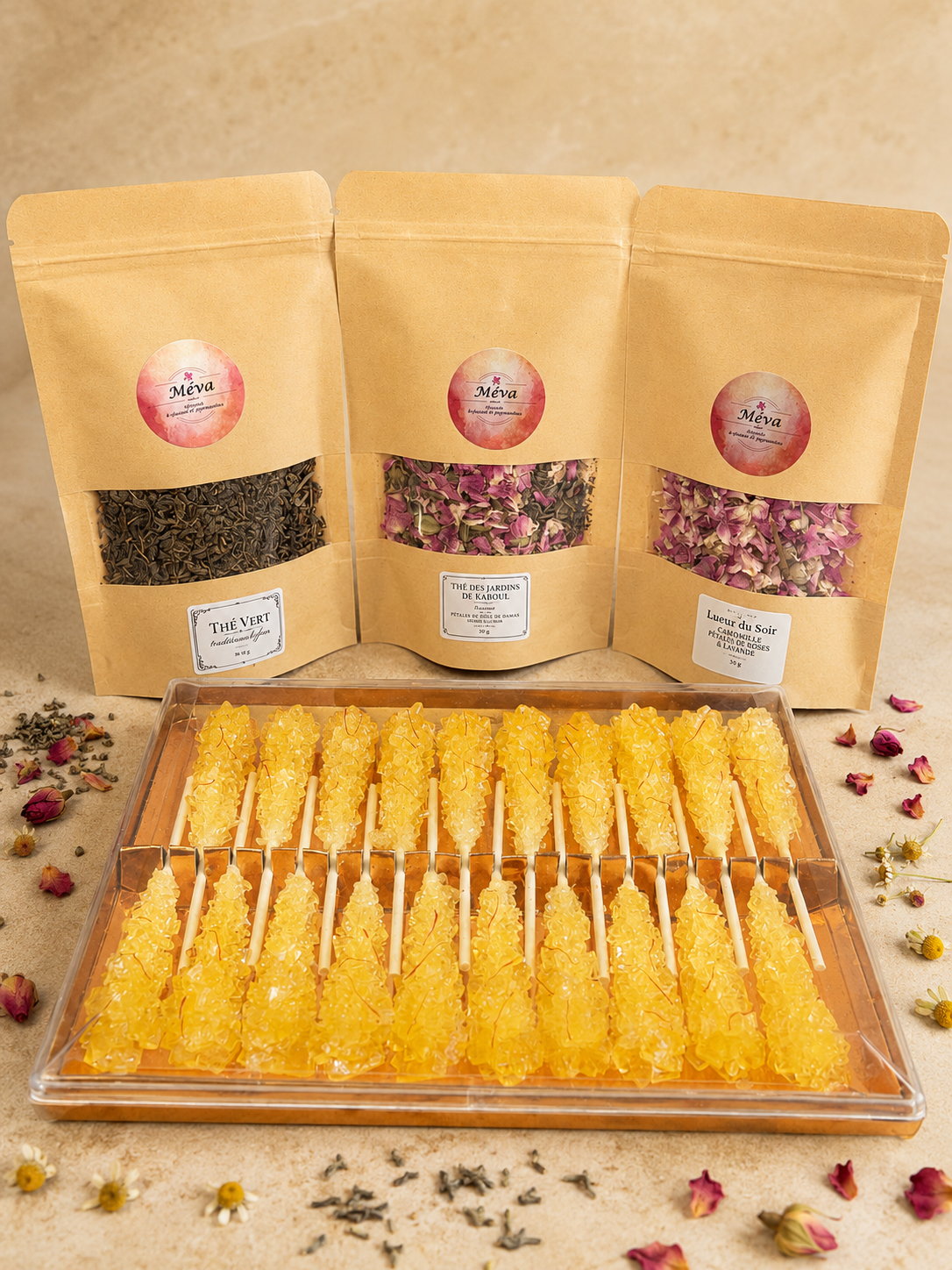 Coffret Découverte "Rituels d'Orient" (3 thés & infusions + Boîte de sucrettes au safran) – Sélectionné avec soin par Méva