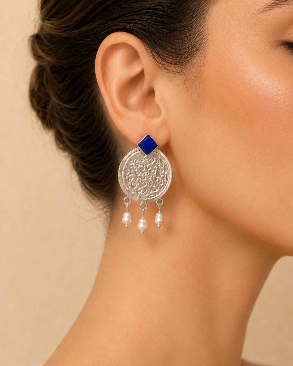 Boucles d’oreilles médaillons ciselés – Dor Afghanistan
