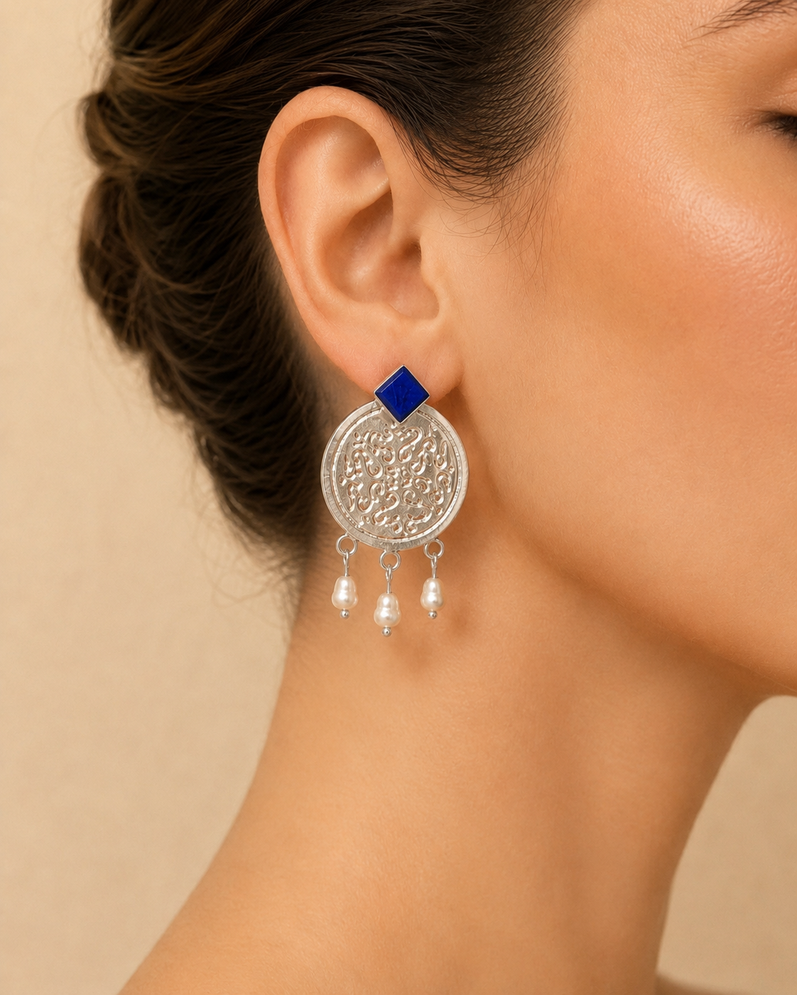 Boucles d’oreilles médaillons ciselés – Dor Afghanistan