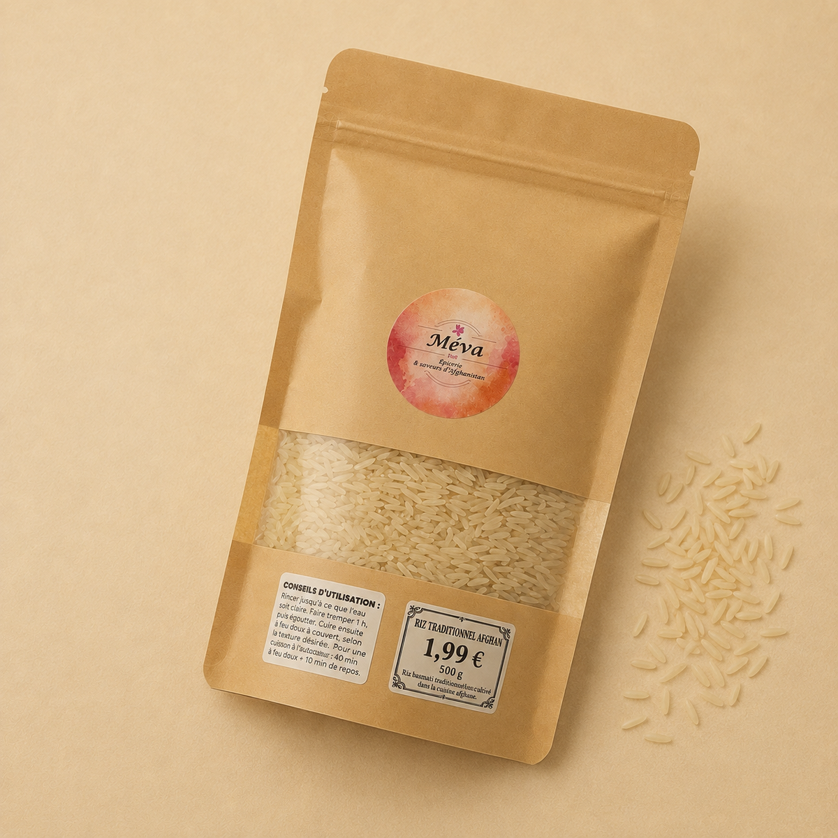 Coffret « Riz Afghan au Poulet » (Prêt à cuisiner) - 750g – Sélection Méva